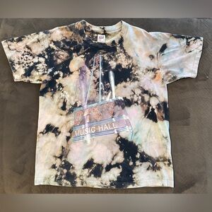 Vintage 1994 Radio City Music Hall Anvil Black Bleached Tee Single Stitch L